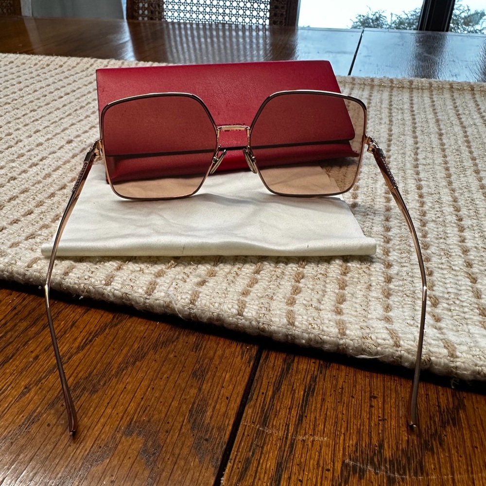 Fendi Rose Gold Jewel Oversized Sunglasses - Picture 10 of 12